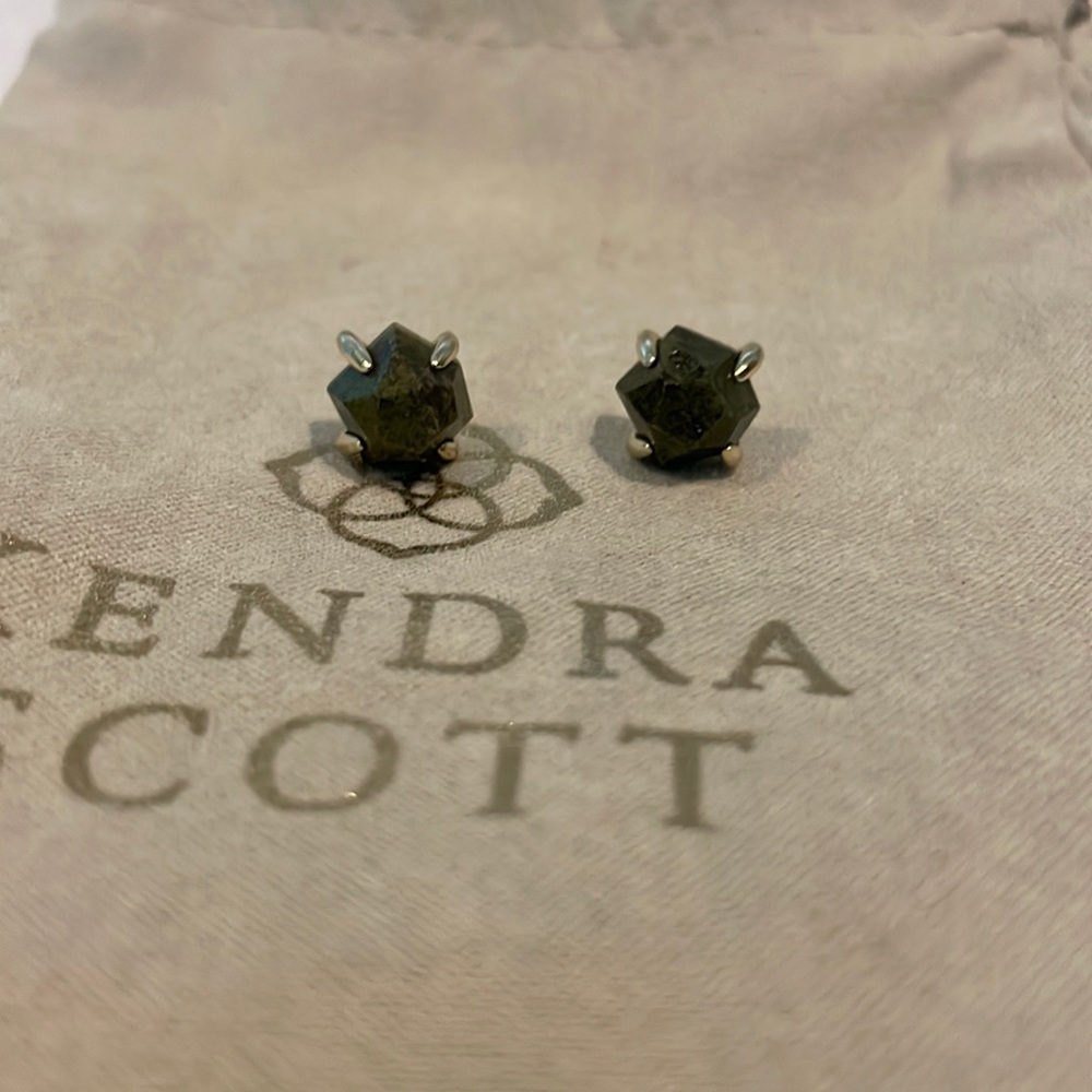 Kendra Scott | Sage Mica & 14k Gold-Plated Ellms Prong Stud Earrings.